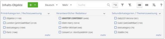 Advanced search with two selection areas Advanced search with two selection areas