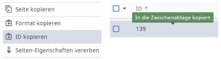 Function for copying IDs Function for copying IDs