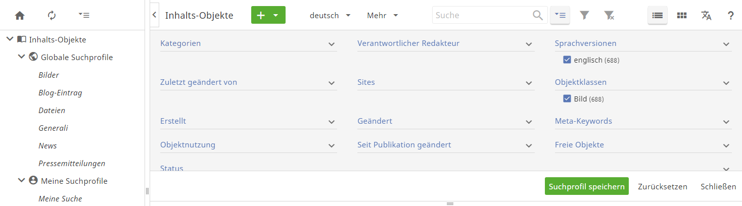 Search profiles for frequently used searches  Search profiles for frequently used searches