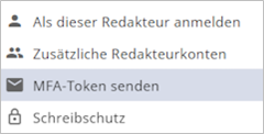 Zwei-Faktor-Authentisierung (2FA) MFA-Token senden Zwei-Faktor-Authentisierung (2FA) MFA-Token senden