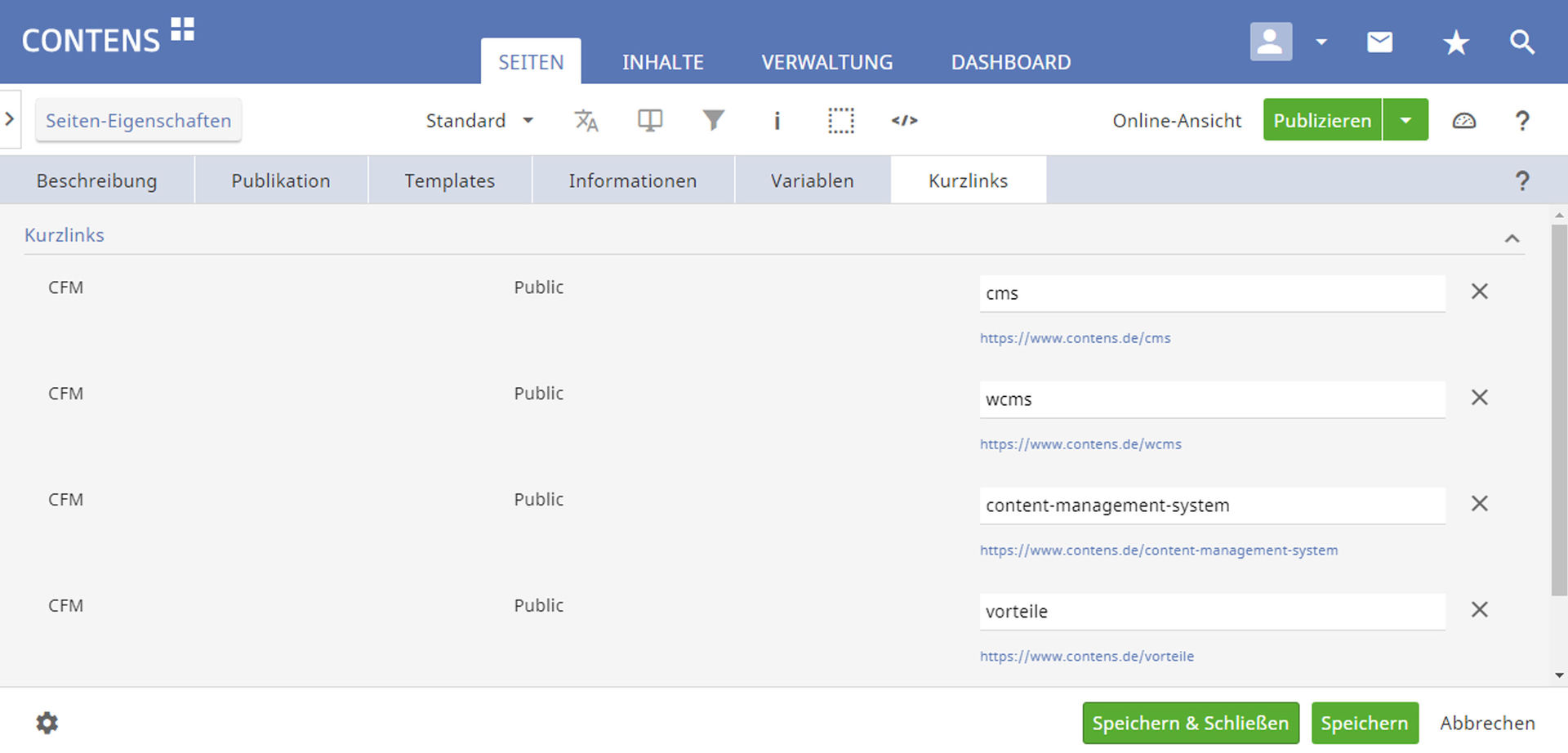 CONTENS CMS Shortlinks in CONTENS CONTENS CMS Shortlinks in CONTENS