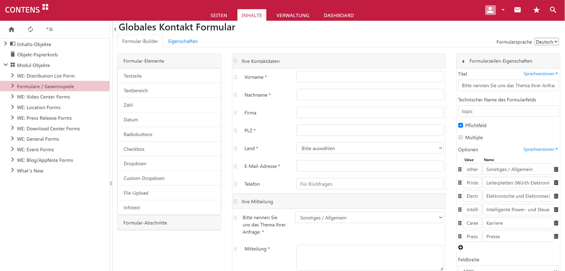 Würth Elektronik Formular Würth Elektronik Formular