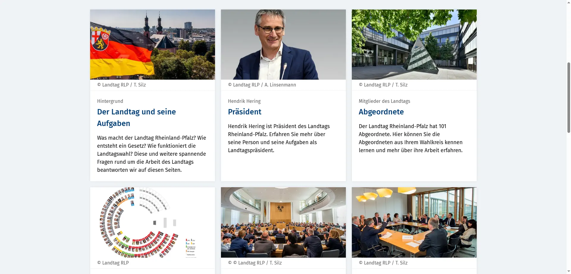 Distribution page "Parliament" of the Rhineland-Palatinate State Parliament Distribution page "Parliament" of the Rhineland-Palatinate State Parliament
