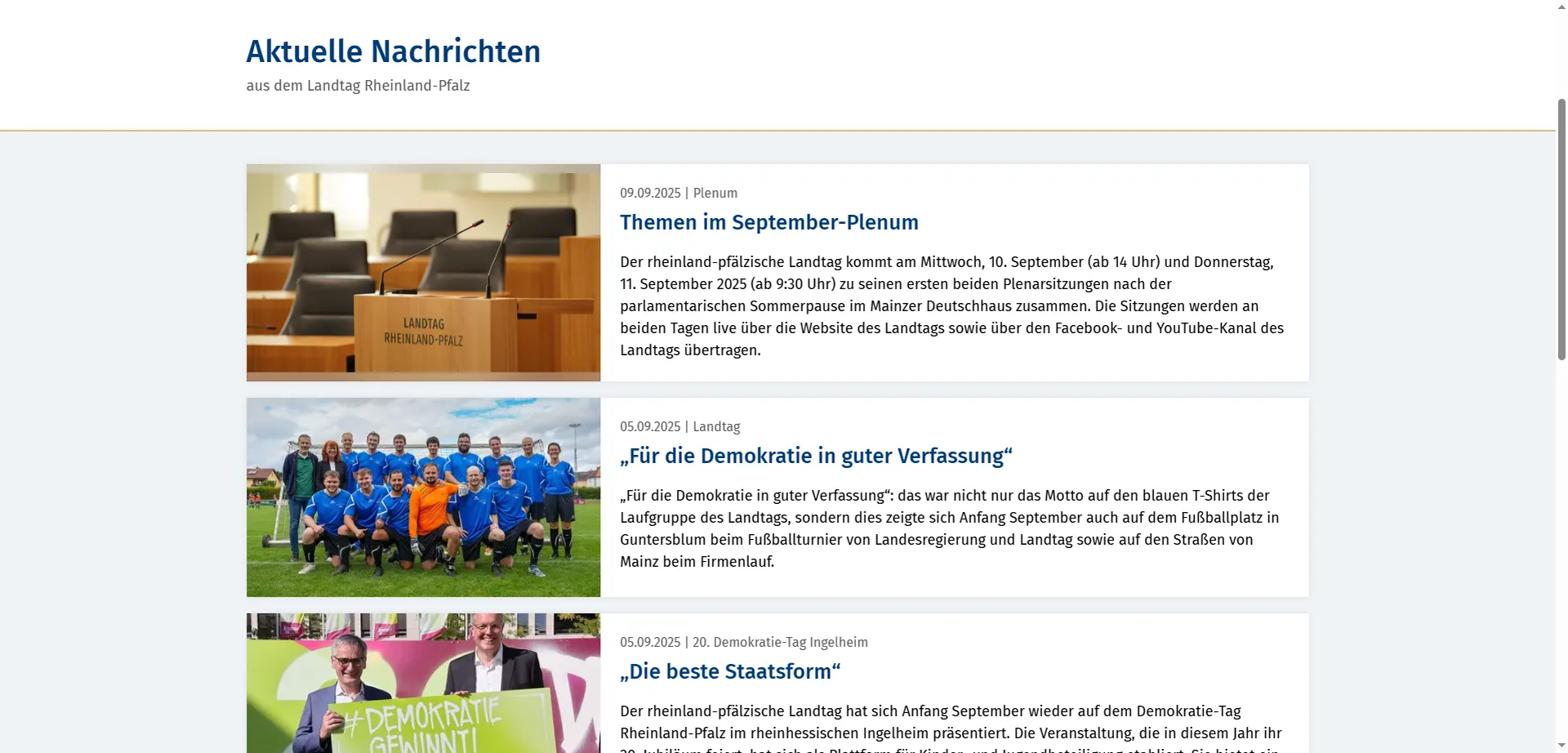 News list of the Rhineland-Palatinate State Parliament News list of the Rhineland-Palatinate State Parliament