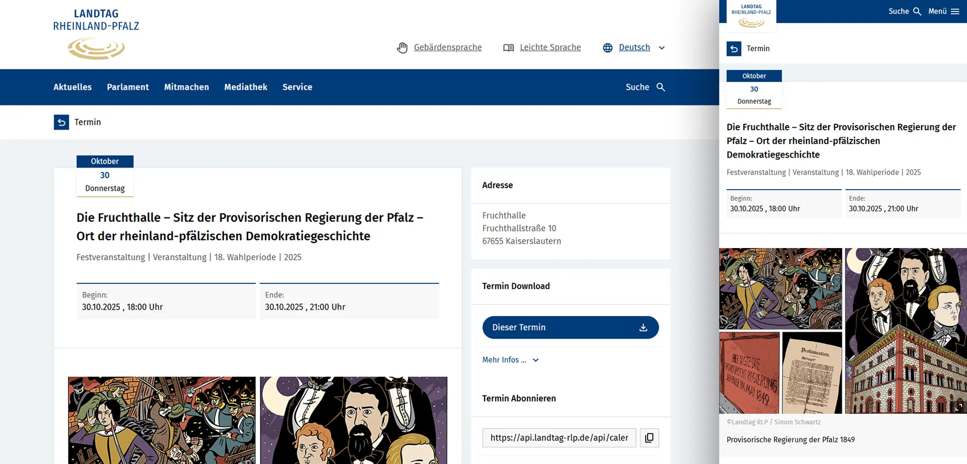 Event of the Rhineland-Palatinate State Parliament in Responsive Design Event of the Rhineland-Palatinate State Parliament in Responsive Design