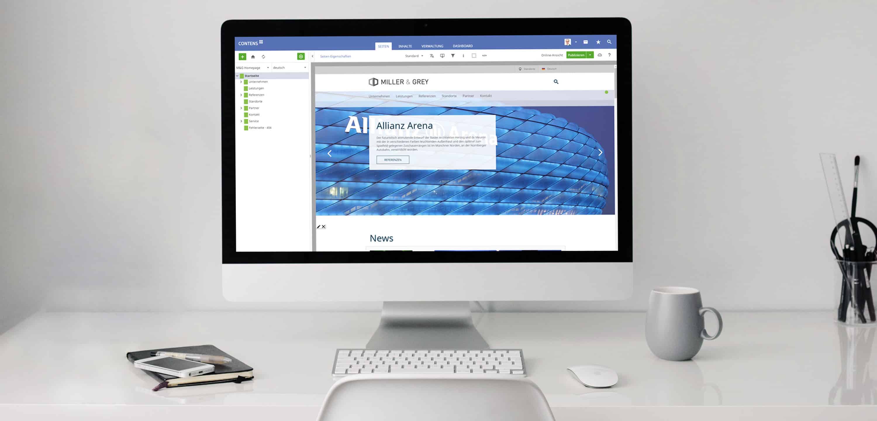 iMac auf Schreibtisch iMac auf Schreibtisch