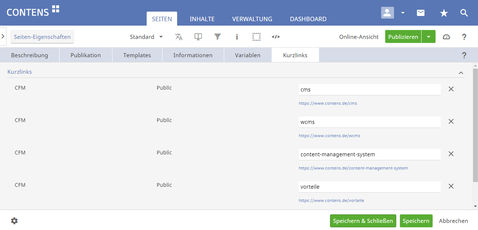 CONTENS CMS Shortlinks in CONTENS CONTENS CMS Shortlinks in CONTENS
